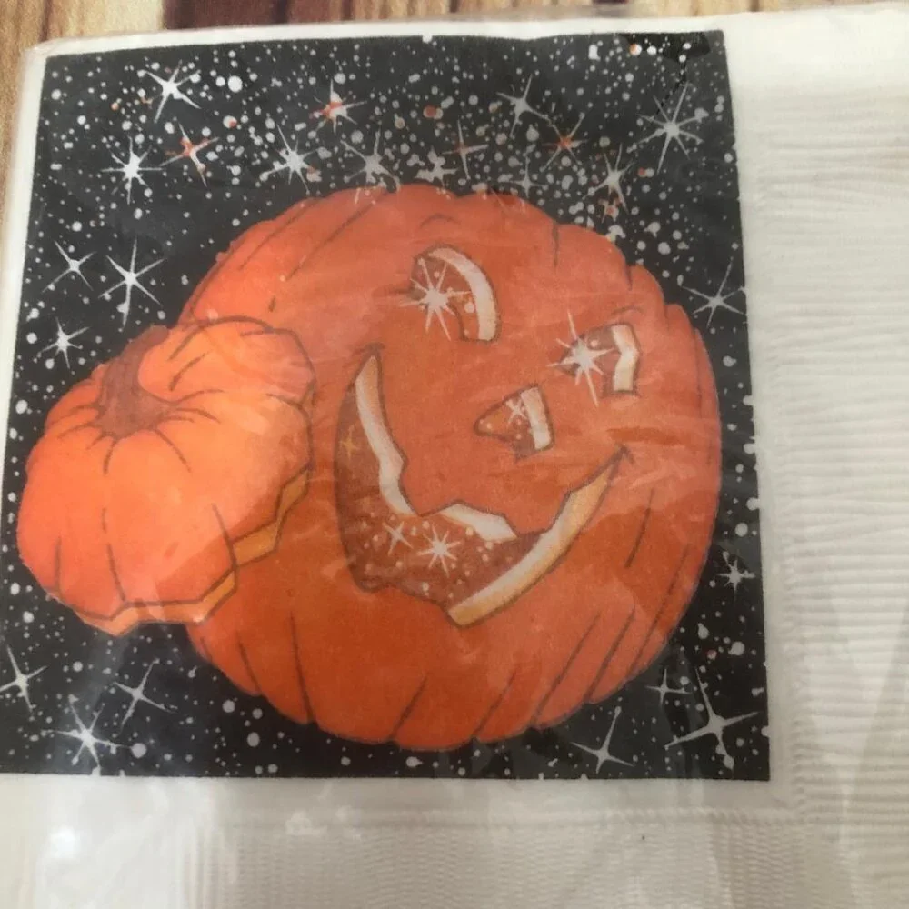 Hallmark 1980’s Halloween Magic Pumpkin Jack O Lantern Napkins 16 Count Vintage